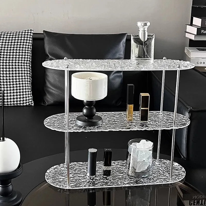 Support de rangement de bureau en acrylique à 3 couches