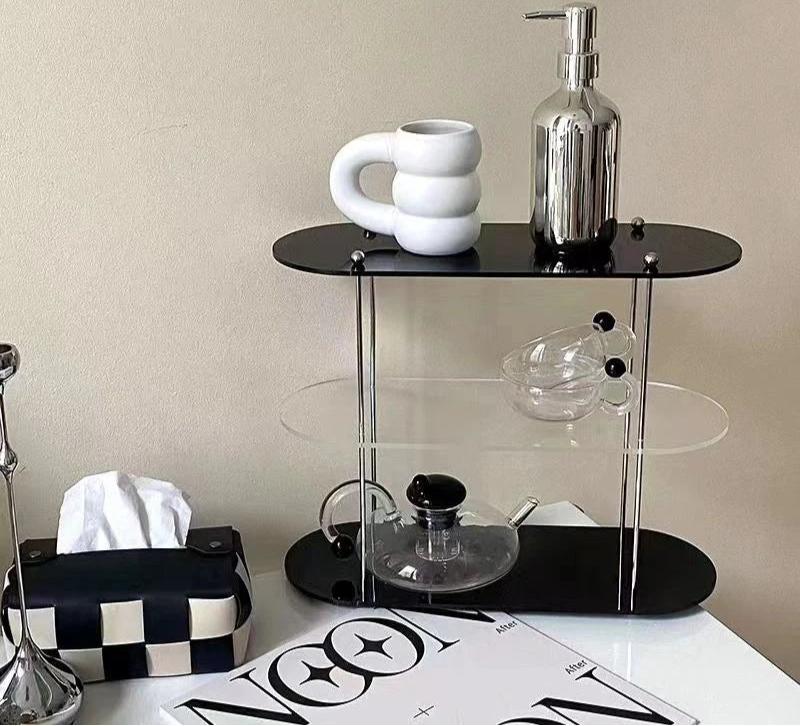 Support de rangement de bureau en acrylique à 3 couches