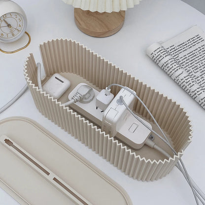 Boîte de rangement de câbles avec couvercle