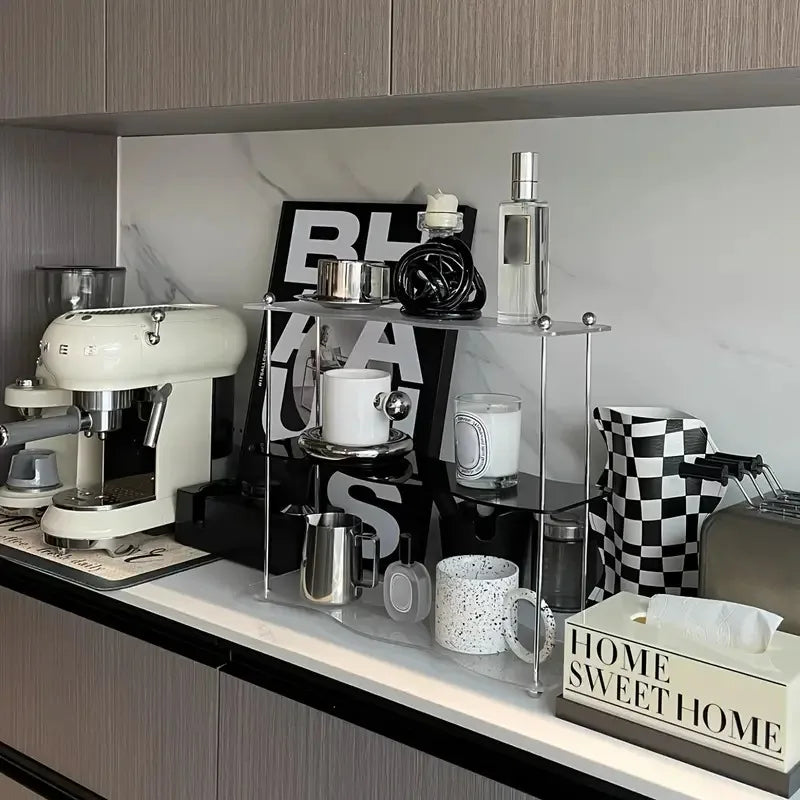 Support de rangement de bureau en acrylique à 3 couches