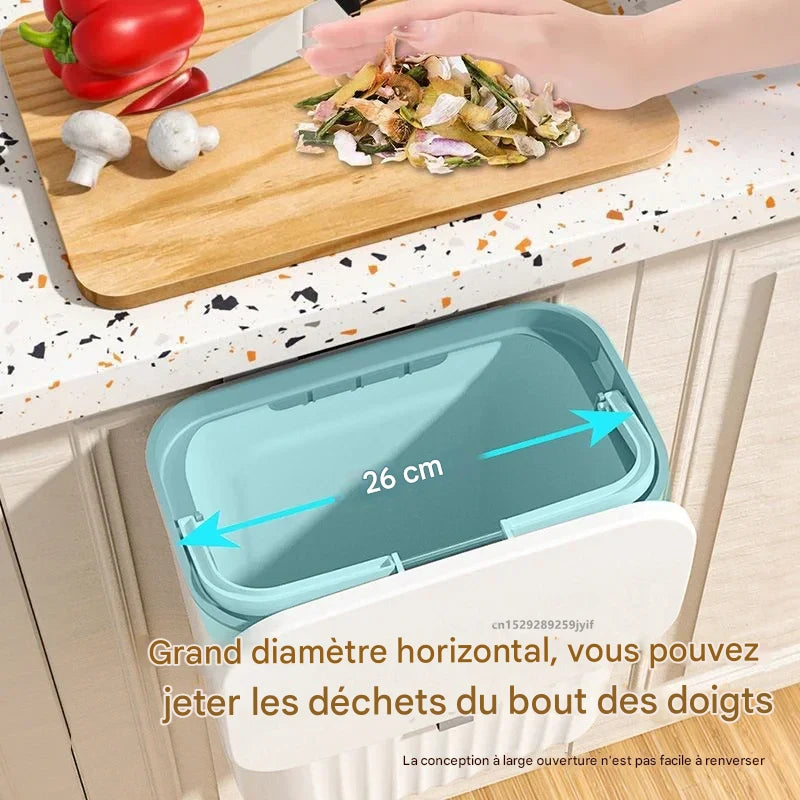 Poubelle murale suspendue 9L avec couvercle