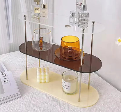 Support de rangement de bureau en acrylique à 3 couches