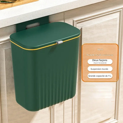 Poubelle murale suspendue 9L avec couvercle