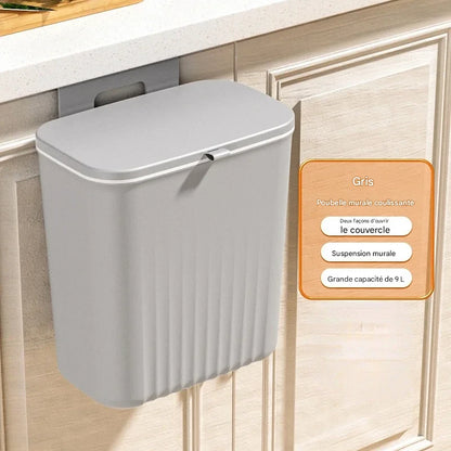Poubelle murale suspendue 9L avec couvercle